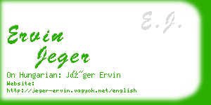 ervin jeger business card